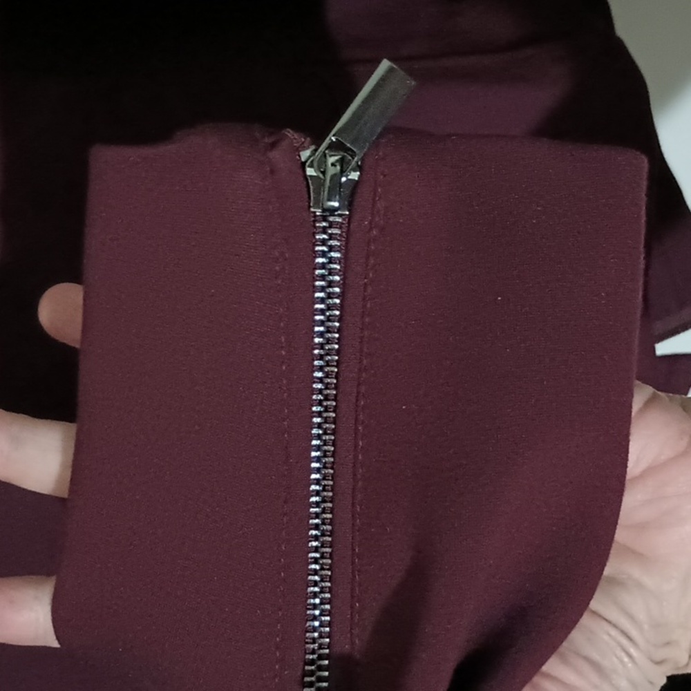 Bagatelle XL Burgundy Ponte Moto Style Jacket - Picture 8 of 9